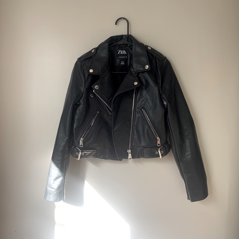 Black Zara Biker Jacket Size M